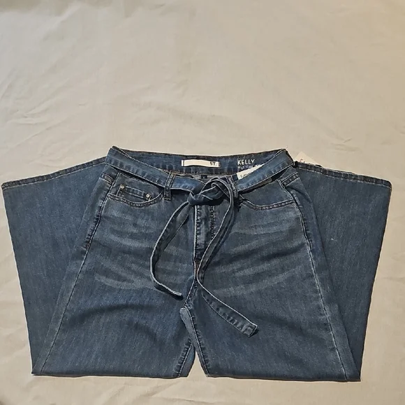 !it jeans Kelly Wide-Leg Jeans with Waist Tie - Denim Blue - Picture 3 of 10